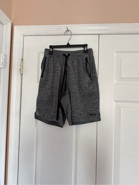 Mitre Men's Grey Athletic Shorts with Zipper Pockets